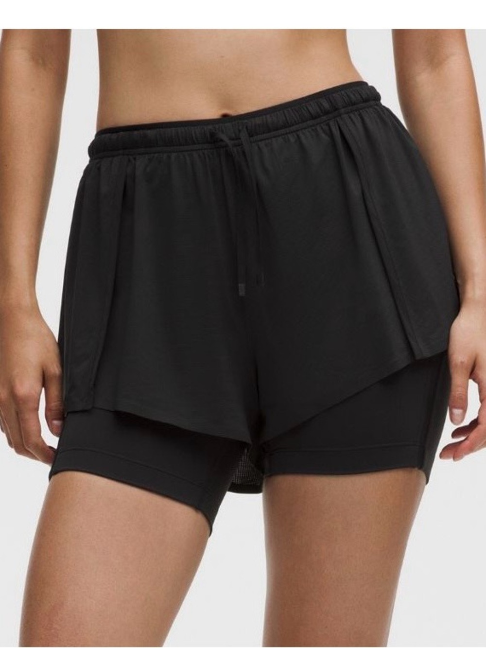 lululemon athletica Black 2-in-1 Running Shorts